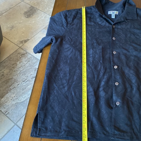 Black-on-Black CARIBBEAN JOE Hawaiian Style Dress Shirt Size XL - Picture 7 of 13